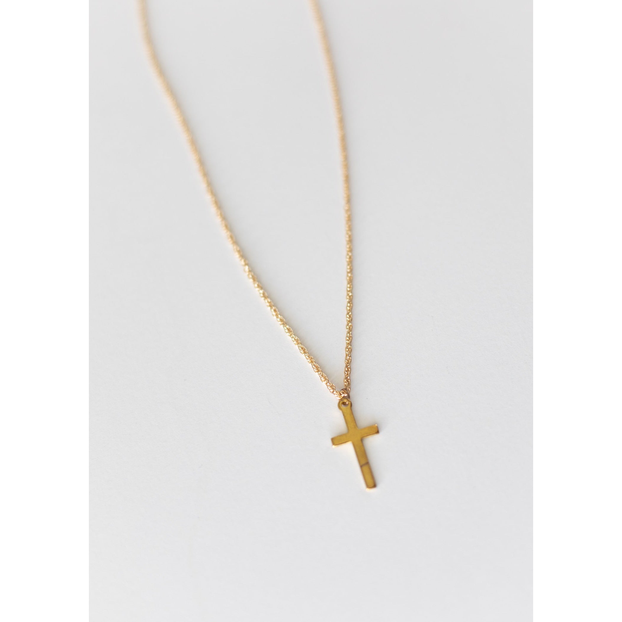 Shine On Simple Gold Cross Necklace