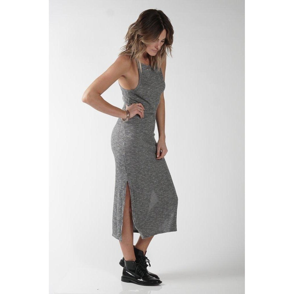 gray fitted dress
