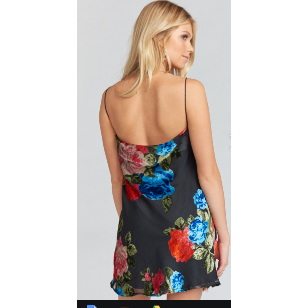 Sabine Slip Dress ~ Midnight Fiesta Burnout Velvet