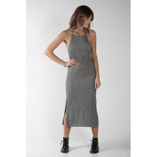 gray midi dress
