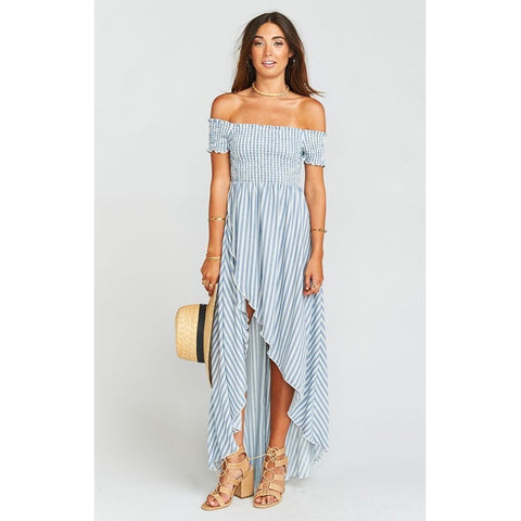 Butterfly Dress Acid Wash Maxi with Leg Slits
