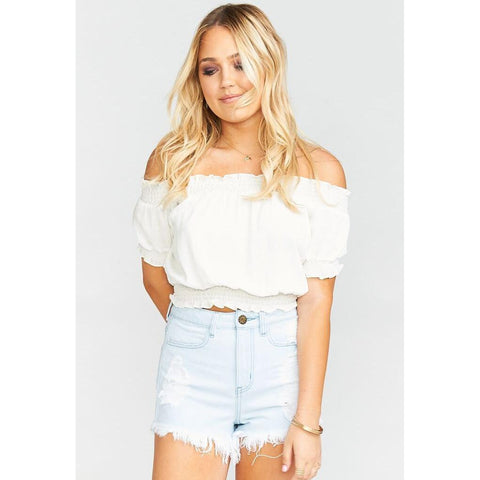 Wyoming High Waisted Shorts ~ Coco Colada